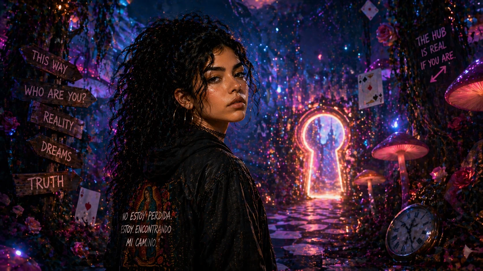 Alita at the entrance to Wonderland